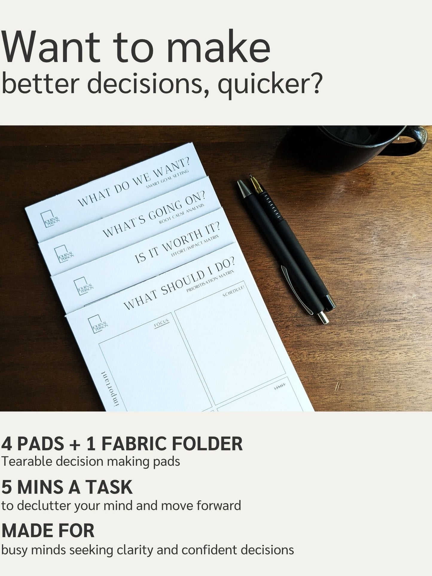 FAST FOCUS KIT | Tear-off Decision Making Pads