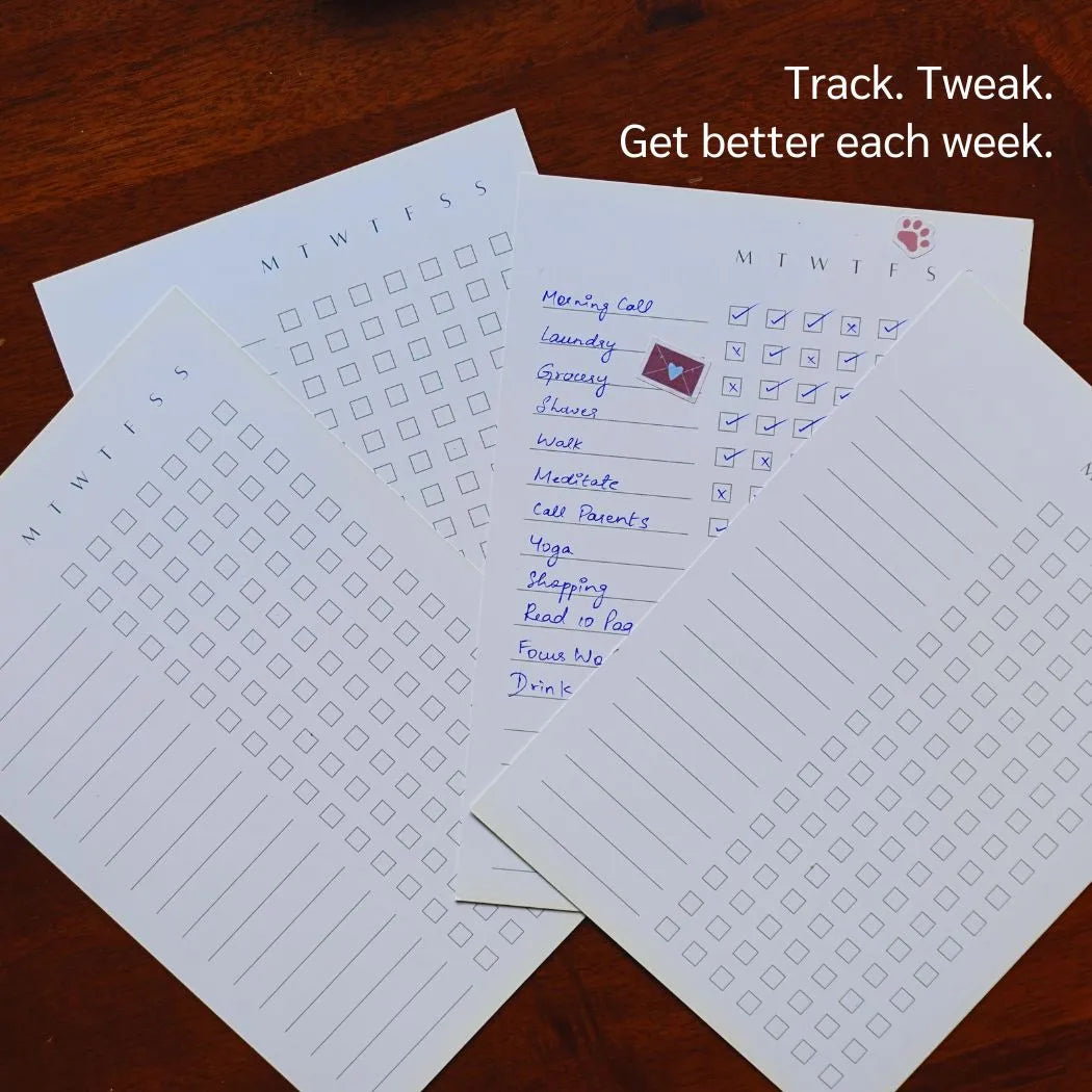 BUILD BETTER HABITS | Set of 4 Weekly Habit Trackers