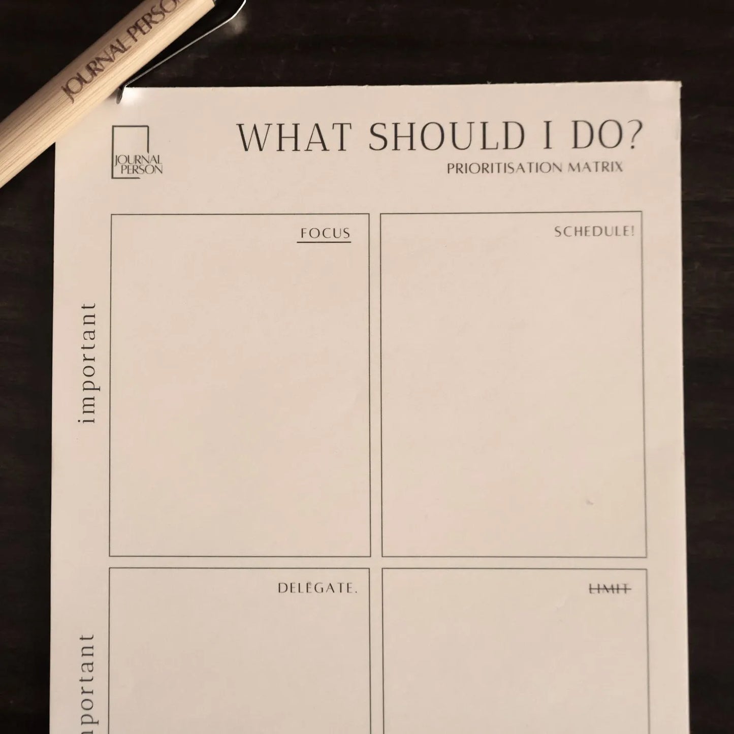What Should I do? Prioritisation Pad