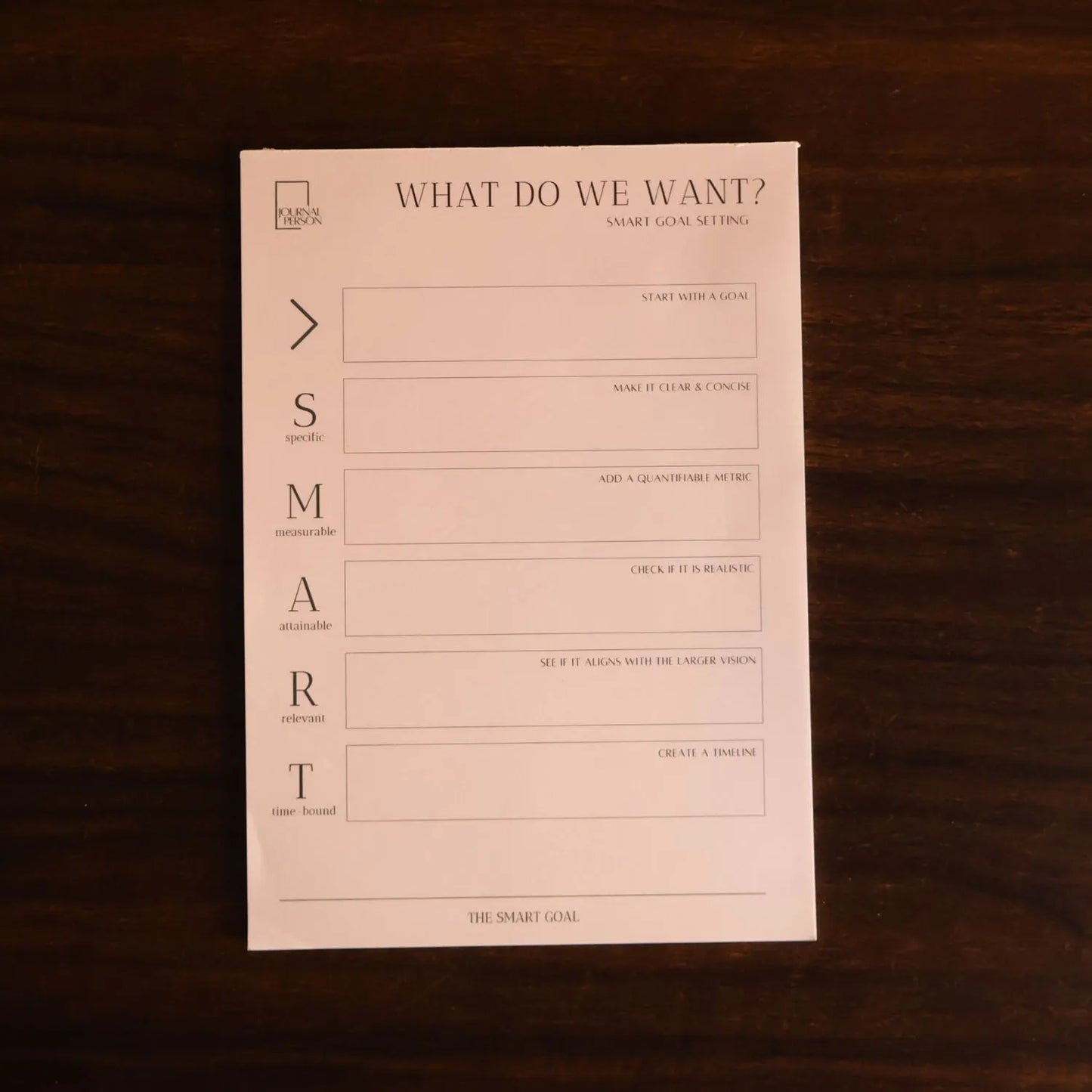 What do we want? Smart Goals Pad