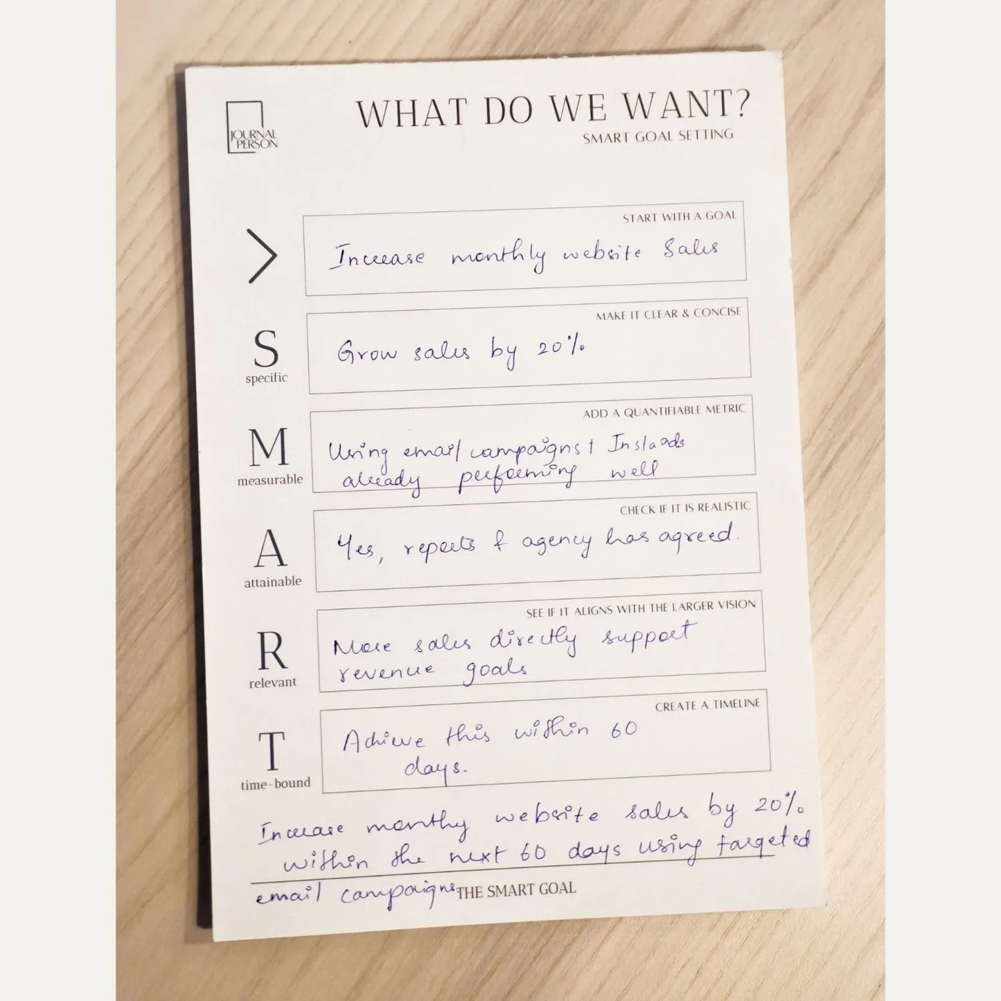 What do we want? Smart Goals Pad