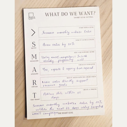 What do we want? Smart Goals Pad