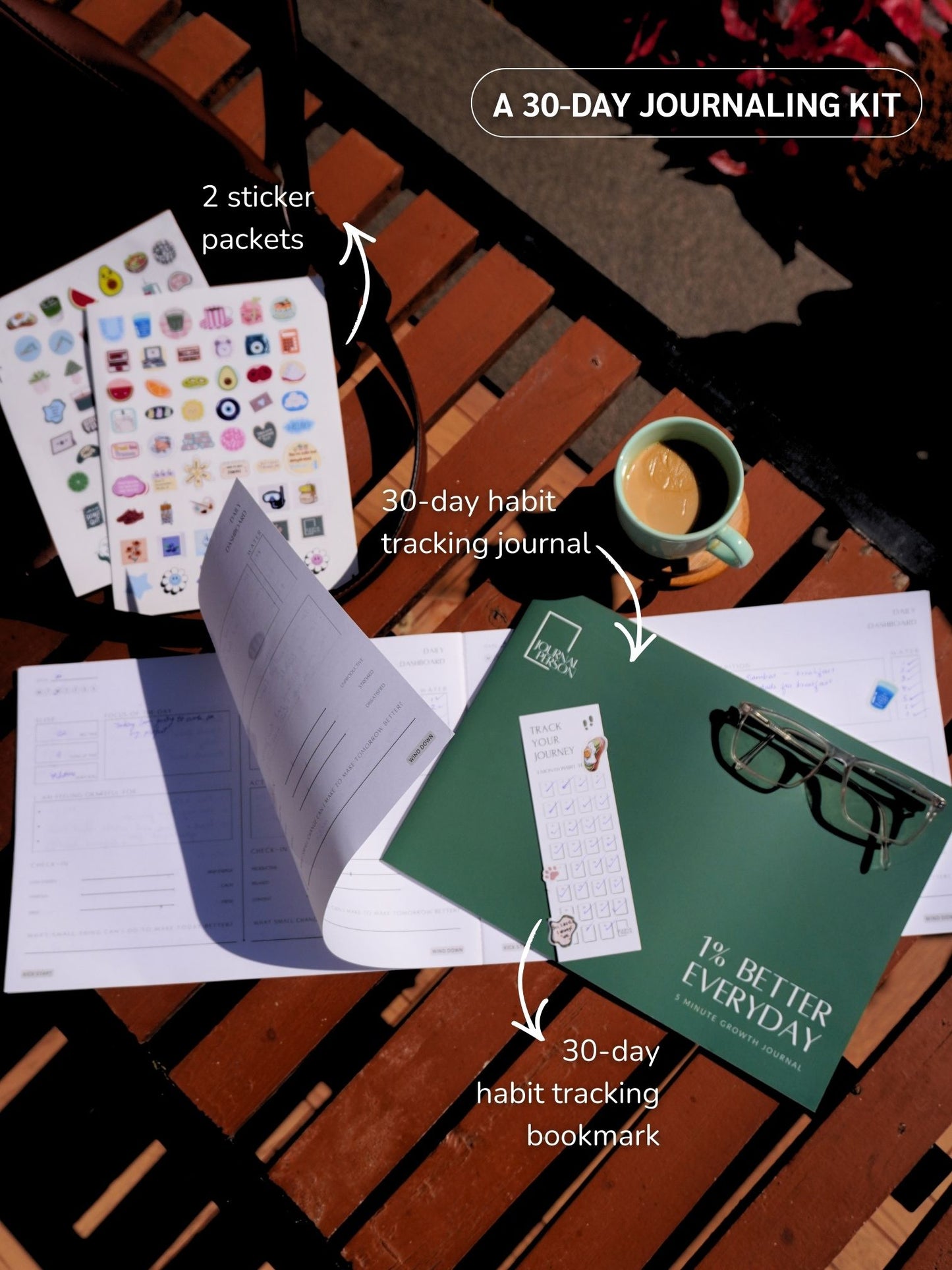 1% BETTER EVERYDAY | 5-MINUTE HABIT TRACKING JOURNAL