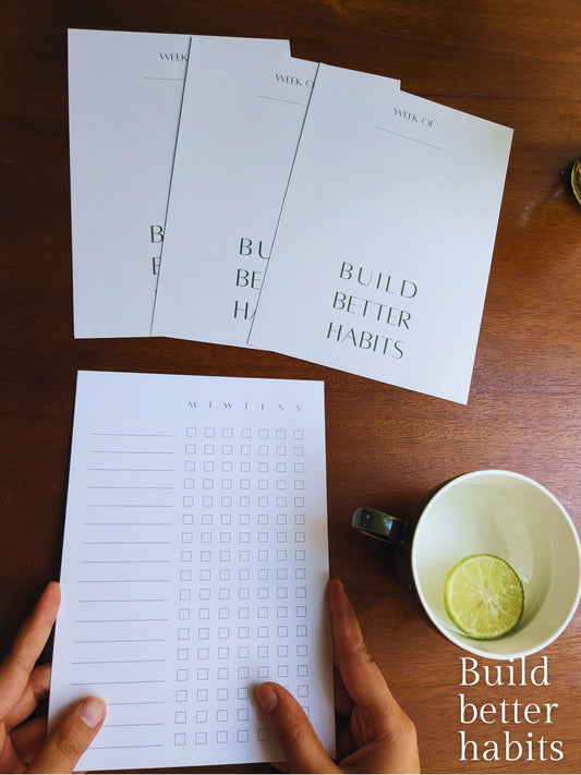 BUILD BETTER HABITS | Set of 4 Weekly Habit Trackers
