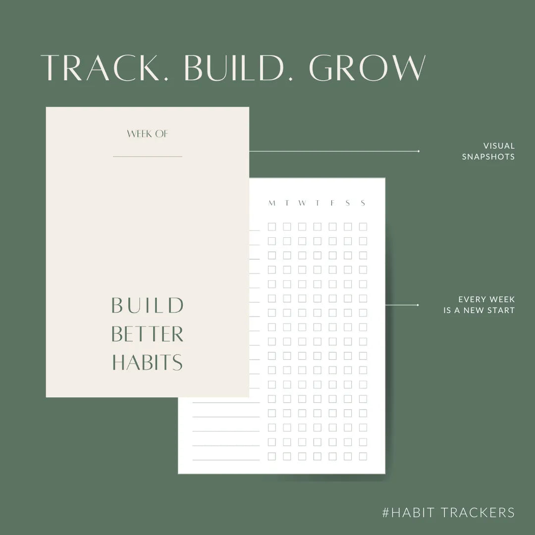 BUILD BETTER HABITS | Set of 4 Weekly Habit Trackers